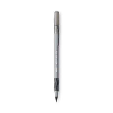 BIC® Round Stic Grip Xtra Comfort Ballpoint Pen, Stick, Fine 0.8 Mm, Black Ink, Gray-black Barrel, Dozen freeshipping - TVN Wholesale